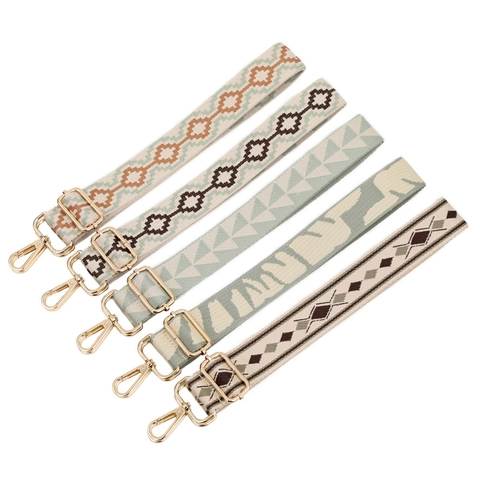 Ethno Jacquard Breiter Taschengurt Verstellbarer Schultergurt Ersatz Für Handtaschen Umhängetaschen Mit Metallschnalle Polyester Gewebter Gurt