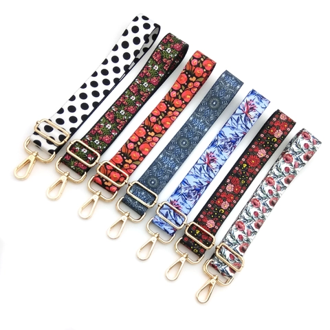 Correa de Bolso Ancha Ajustable para Mujer Estampado Floral Étnico Poliéster Correa de Repuesto para Bolso Bandolera