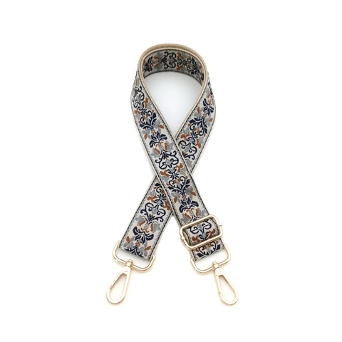 Ethnic Embroidery Bag Strap Replacement Wide Shoulder Belt Vintage Floral Jacquard Crossbody Guitar Style Polyester Bag Belt