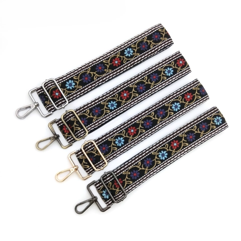 Correa de Bolso Bordada Étnica Cinturón de Hombro de Repuesto Ajustable Hebilla de Metal Para Bolsos Cruzados Mujer Decorativa