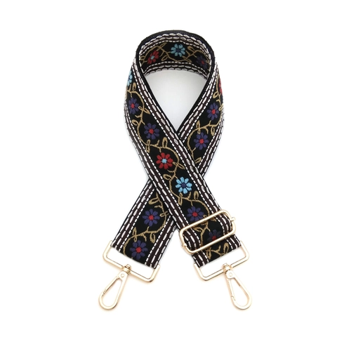 Correa de Bolso Bordada Étnica Cinturón de Hombro de Repuesto Ajustable Hebilla de Metal Para Bolsos Cruzados Mujer Decorativa