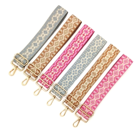 Verstellbarer Breiter Taschengurt Ersatz Polyester Ethno Geometrisches Muster Umhängetasche Schultergurt Für Damen Handtaschen Zubehör
