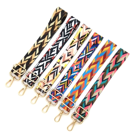 Bohemian Breiter Ersatz-Taschengurt Verstellbarer Ethno-Stil Geometrisches Muster Polyester Schultergurt Für Handtaschen Umhängetaschen