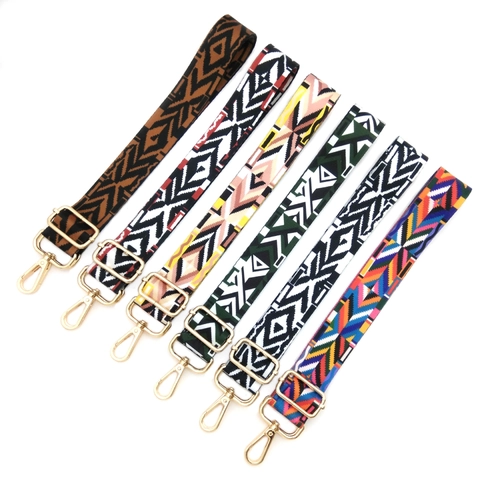 Bohemian Breiter Ersatz-Taschengurt Verstellbarer Ethno-Stil Geometrisches Muster Polyester Schultergurt Für Handtaschen Umhängetaschen