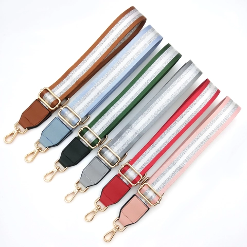 Bandoulière Large Réglable De Remplacement Pour Sacs À Main Ceinture De Sac À Bandoulière Tissé À Rayures Avec Boucles En Métal Accessoires De Mode