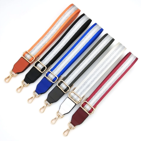 Bandoulière Large Réglable De Remplacement Pour Sacs À Main Ceinture De Sac À Bandoulière Tissé À Rayures Avec Boucles En Métal Accessoires De Mode