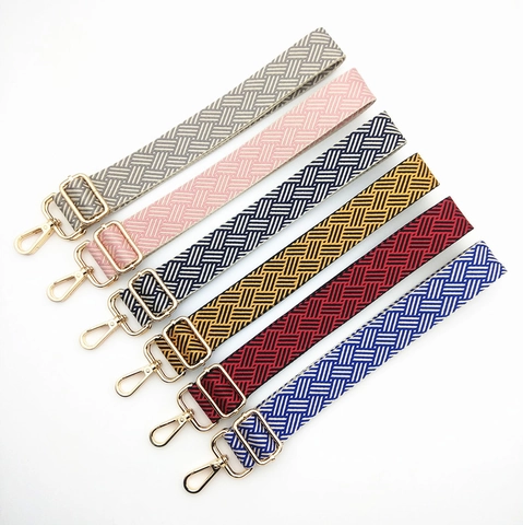 Adjustable Woven Pattern Bag Strap Crossbody Shoulder Bags Replacement Strap Geometric Design Ethnic Style Polyester Belt Accessories