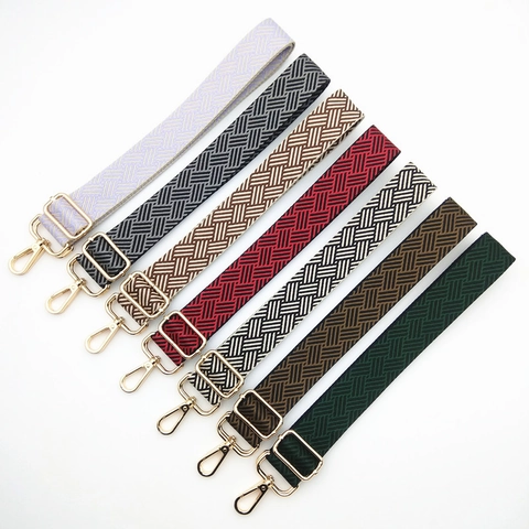 Adjustable Woven Pattern Bag Strap Crossbody Shoulder Bags Replacement Strap Geometric Design Ethnic Style Polyester Belt Accessories