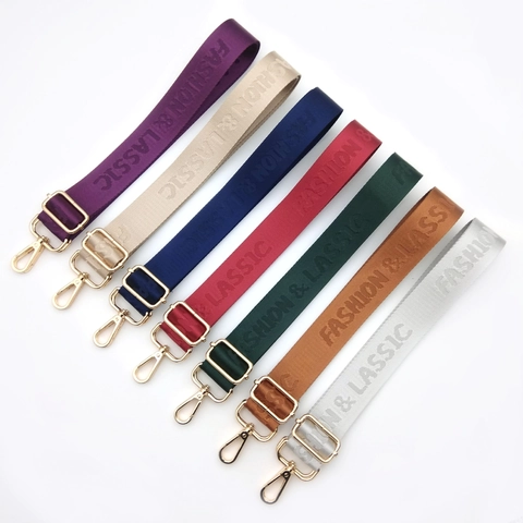 Verstellbarer Nylon Ersatz Schultergurt Für Handtaschen Umhängetasche Gurt Mit Buchstaben Jacquard Mode Taschenzubehör