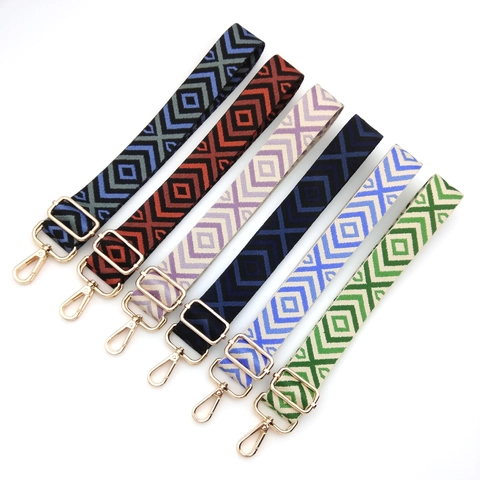Adjustable Bag Strap Replacement Shoulder Crossbody Belt With Metal Buckle Bohemian Jacquard Woven Polyester Strap For Bags