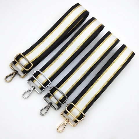 Adjustable Widened Bag Strap Polyester Webbing Replacement Shoulder Strap With Metallic Thread For Handbag Crossbody Bag
