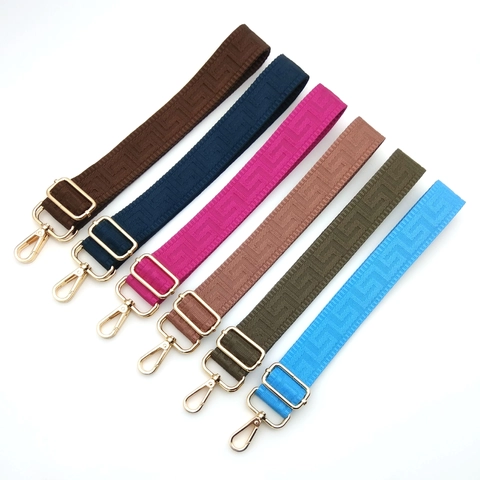 Tracolla Larga Regolabile per Donna Borsa a Tracolla Sostituzione Poliestere Jacquard Motivo Geometrico Cinturino Fibbia in Metallo