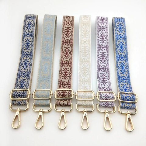 Ethnic Bohemian Style Adjustable Replacement Bag Strap Women Wide Polyester Shoulder Strap With Metal Buckle Accessories