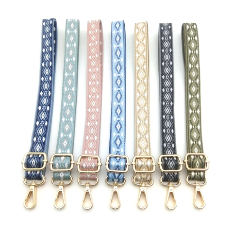 Tracolla Regolabile in Poliestere Intrecciato Geometrico a Rombi Bohemien per Donna Sostituzione Tracolla Larga per Borse