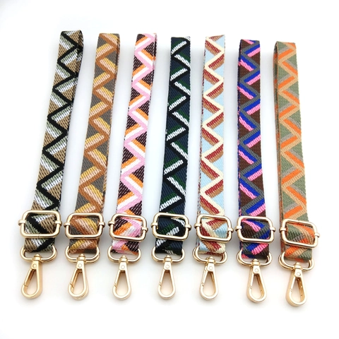 Verstellbarer Geometrischer Jacquard Taschengurt Ethno Boho Schultergurt Mehrfarbiger Polyester Webgürtel Für Damen Handtaschen