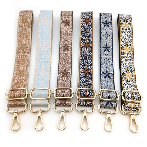 Bandoulière Large en Tissage Jacquard Style Ethnique Réglable Remplacement Avec Boucles en Métal Pour Sacs à Main Sacs Bandoulière Femme