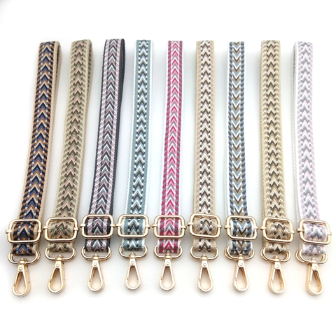 Verstellbarer Ethno-Taschengurt Ersatz Jacquard Geometrisches Zickzack-Muster Polyester Schulter- Umhängetaschengurt Für Handtaschen