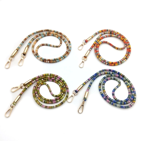 Ethnic Woven Shoulder Strap Cotton Blend Replacement Bag Strap Phone Lanyard Alloy Buckle Bohemian Handbag Accessory