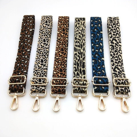 Tracolla Regolabile con Stampa Leopardata Ricambio Larga in Poliestere Jacquard per Borse a Tracolla e Borse a Mano
