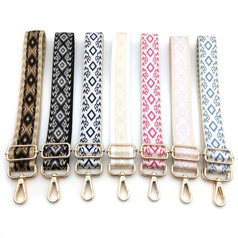 Tracolla di Ricambio Regolabile Bohemian Geometrica Jacquard Cintura per Borsa a Tracolla in Fettuccia di Poliestere con Ganci
