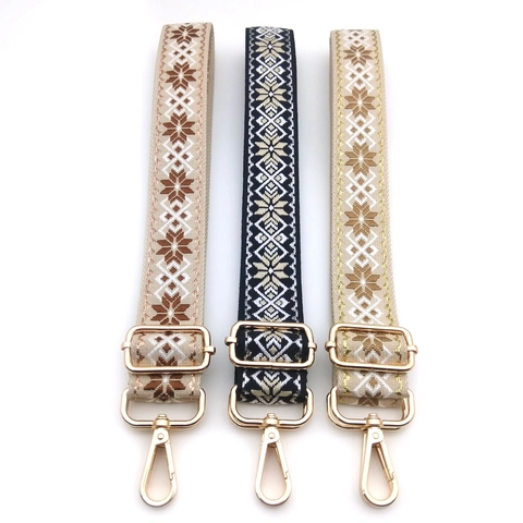 Ρυθμιζόμενος Φαρδύς Ιμάντας Τσάντας Bohemian Jacquard Λουράκι Ώμου Για Τσάντα Χιαστί Αντικατάσταση Με Μεταλλική Πόρπη Πολυεστέρας