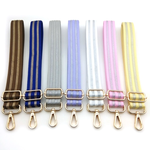 Verstellbarer Breiter Ersatz Schultergurt für Taschen Polyester Gestreifter Chevron Umhängetaschengurt Metallschnalle Damen