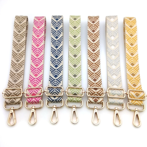 Ethnic Geometric Woven Bag Strap Adjustable Polyester Shoulder Strap Replacement For Crossbody Handbag Belt Women Accessory