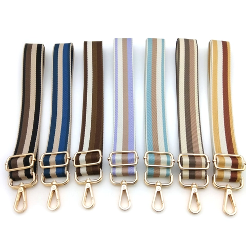 Verstellbarer Mehrfarbig Gestreifter Taschengurt Ersatz Für Damen Polyester Schultergurt Mit Metall Karabinerverschluss Schnalle Retro Fashion Riemen Für Handtaschen Umhängetasche