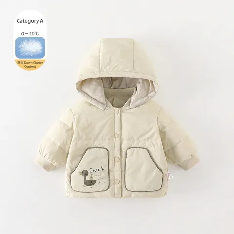Baby Lichtgewicht Witte Eendendons Jas Cartoon Eend Gewatteerde Jas Met Capuchon Voor Peuters Jongens Meisjes Winter