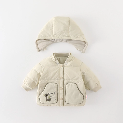 Baby Lichtgewicht Witte Eendendons Jas Cartoon Eend Gewatteerde Jas Met Capuchon Voor Peuters Jongens Meisjes Winter