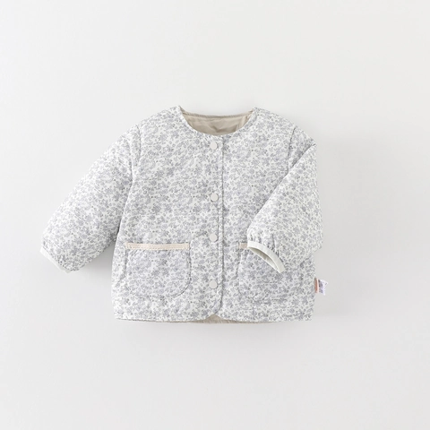 Doudoune Matelassée à Fleurs pour Petites Filles Duvet de Canard Blanc Manteau Chaud pour Bébés Style Coréen Haut Rembourré