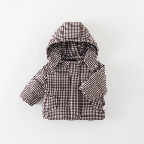 Baby Winter Gingham Kapuzen Daunenjacke Warm Verdickte Weiße Entendaunen Mantel Für Kleinkinder Jungen Mädchen A-Klasse Sicherheit Winterbekleidung