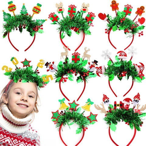 Serre-tête de Noël Dessin Animé Bonhomme de Neige Renne Pour Enfants Adultes Décoration de Fête Flocon de Neige Chapeau de Noël Accessoires de Coiffure