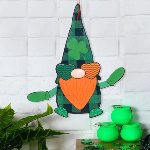 St. Patrick's Day Hangende Ornamenten Stof Ierse Leprechaun Kabouter Klavertje Hanger Voor Feest Thuis Muur Decor Groen
