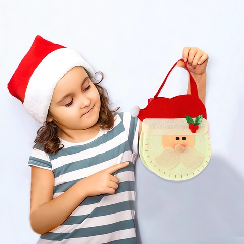 Christmas Non-Woven Fabric Candy Gift Bag Cute Cartoon Snowman Santa Reindeer Handbag For Holiday Party Decor Prop Gift Bag