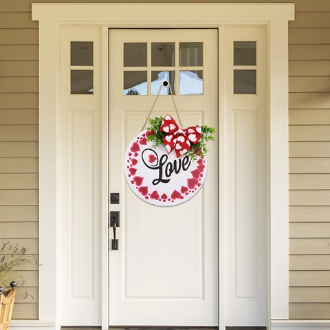 Valentinstag Holz Herz Willkommen Türschild Wandplakette Romantische Liebe Amor Schlüssel Form Holz Ornament Home Party Wand Deko
