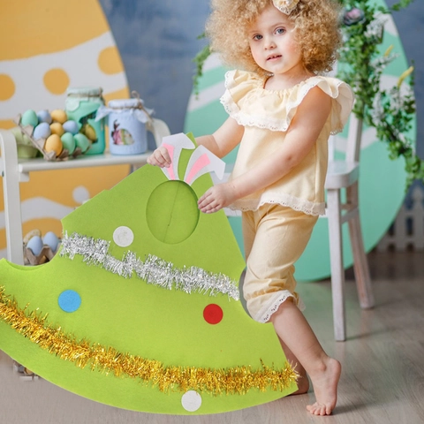 Costume in Feltro di Pasqua per Bambini Simpatico Coniglio Pulcino Oggetti di Scena Travestimento Festa Mascotte Decorazione Festiva