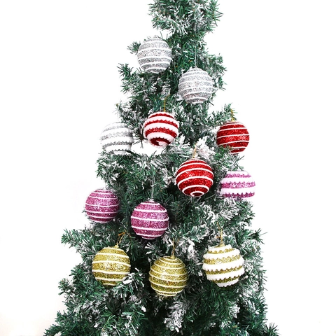 Glitter Pailletten Kerstbal Ornamenten Hangers Schuim Decor Voor Kerstboom Arrangement Feest Vakantie Huis Decoratie