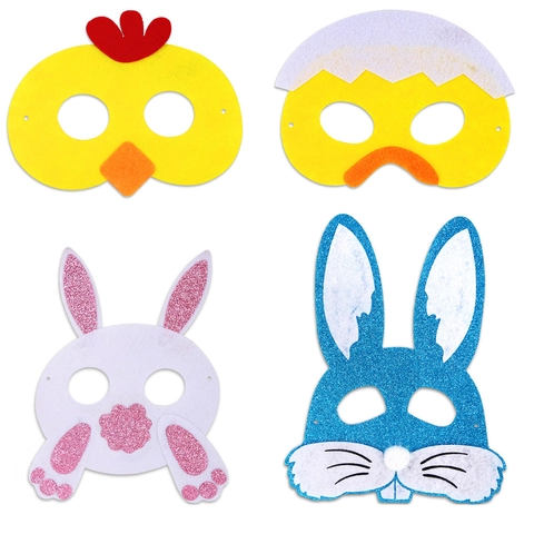 Maschera in Feltro di Animali Pasquali per Bambini Decorazioni per Feste Coniglio Pulcino Cosplay Oggetti di Scena Festivi Accessori
