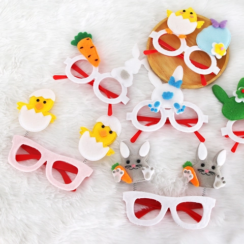 Easter Party Decoration Glasses Felt Rabbit Chick Eyeglasses Frames For Kids Holiday Celebration Props Photo Booth Props