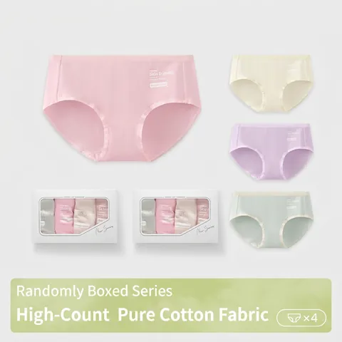 Bragas de Algodón de Cintura Media para Mujer Color Sólido Transpirable de Algodón Peinado Slips Lencería Suave Agradable para la Piel Ropa Interior de Mujer