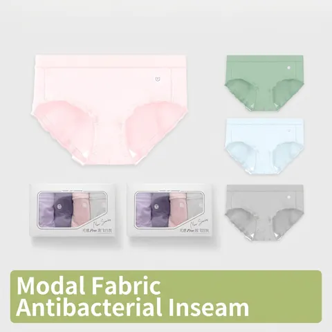 Mutandine da Donna in Modal Senza Cuciture Vita Media Antibatteriche Slip Traspirante Sollevamento Glutei Donna