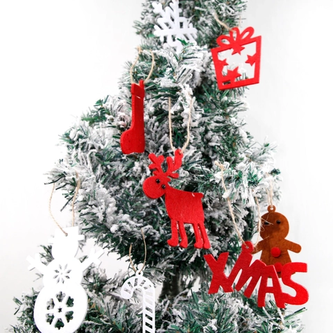 Weihnachts Filz Anhänger Set Vliesstoff Lebkuchenmann Schneemann Rentier Schneeflocke Deko Für Weihnachtsbaum Zuhause Party