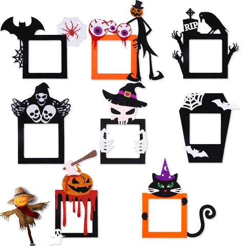 Halloween Felt Switch Stickers Pumpkin Bat Skull Ghost Wall Stickers Socket Decoration Frame For Festive Party Home Decor