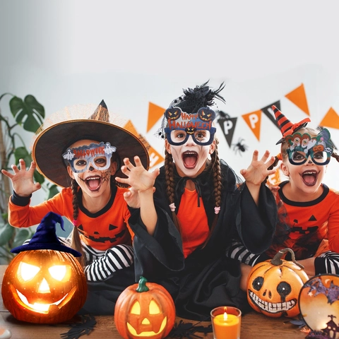 Γυαλιά Πάρτι Halloween Κολοκύθα Νυχτερίδα Φάντασμα Μη Υφαντό Ύφασμα Σκελετοί Γυαλιών για Διακόσμηση Μεταμφίεσης