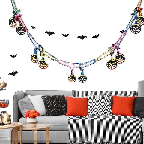 Ghirlanda Halloween a Nido d'Ape PET Traforato Fantasma Pipistrello Ragno Zucca Ornamento Sospeso Multicolore Decorazione per Feste
