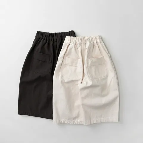 Kids Unisex Cotton Casual Wide Leg Pants Elastic Waist Solid Color Loose Long Trousers For Boys Girls Spring Autumn Wear