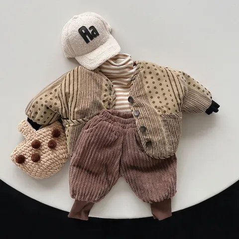 Maglietta a Righe Foderata in Pile Invernale per Bambini Manica Lunga Strato di Base Termico Top per Ragazzi Ragazze Caldo Cotone Poliestere