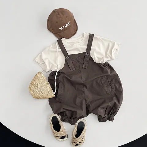 Kinder Baumwolle Lässiges Kurzarm T-Shirt Koreanischer Stil Minimalistischer Gummibärchen Druck Patch Top Für Jungen Mädchen