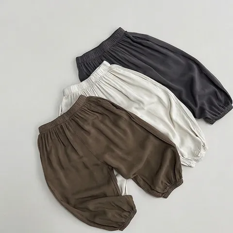 Pantalons Anti Moustiques Été Enfants Rayonne Légère Harem Ample Respirant Style Lanterne Pour Garçons Filles Japonais Coréen